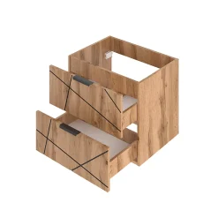 Meuble Sous-Vasque|Petits-Meubles Meuble sous-vasque 140cm 2 niches plan de toilette Teren Bois
