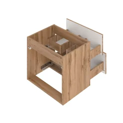 Meuble Sous-Vasque|Petits-Meubles Meuble sous-vasque 140cm 2 niches plan de toilette Teren Bois