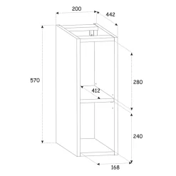 Petits-Meubles Meuble sous-vasque 140cm 2 niches Adriel Noir et Bois