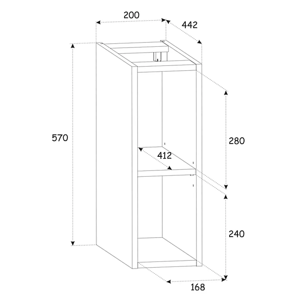 Petits-Meubles Meuble sous-vasque 140cm 2 niches Adriel Noir et Bois