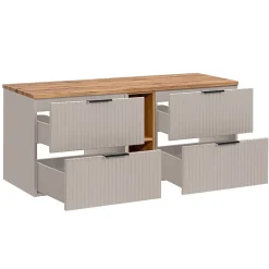 Meuble Sous-Vasque|Petits-Meubles Meuble sous-vasque 140cm 2 niches Adriel Cachemire et Bois