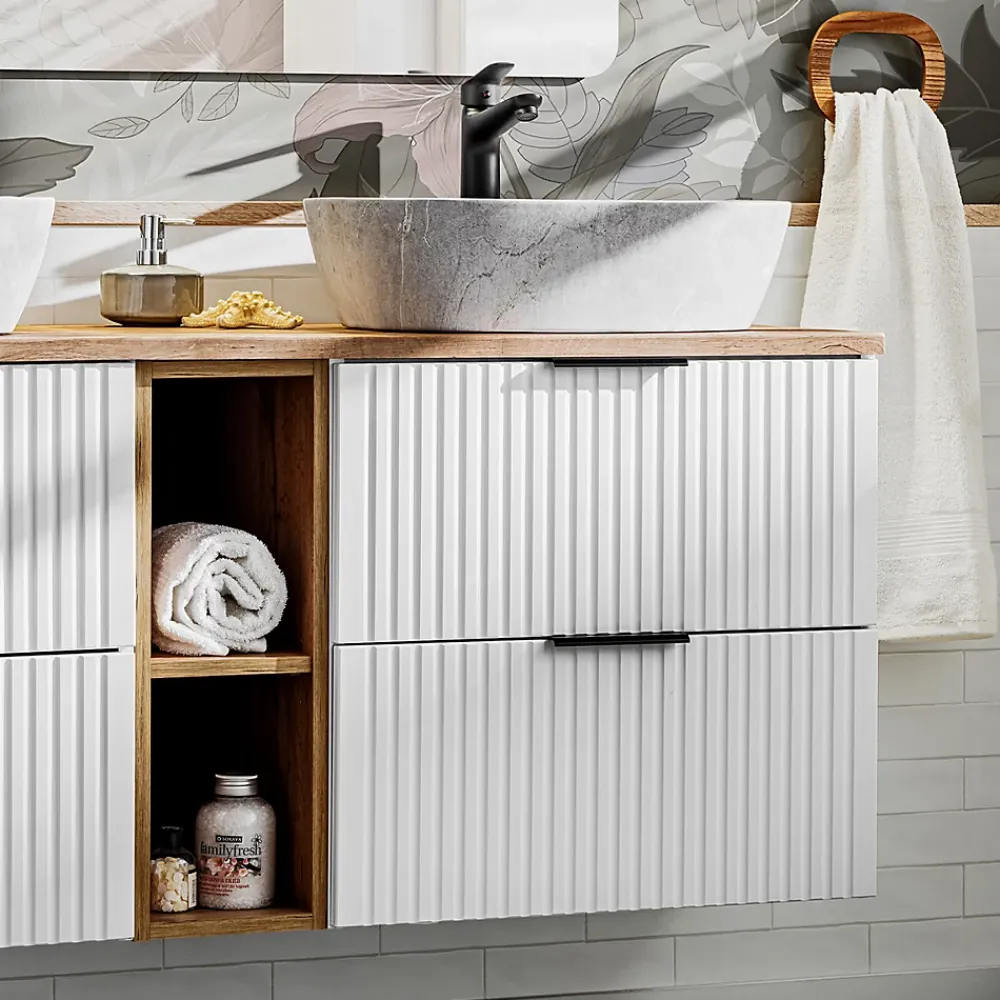 Meuble Sous-Vasque|Petits-Meubles Meuble sous-vasque 140cm 2 niches Adriel Blanc