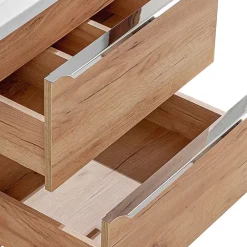Petits-Meubles Meuble sous-vasque 80cm 2 niches April Bois et Blanc