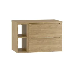 Petits-Meubles Meuble sous-vasque 80cm 2 niches plan de toilette Viggo Bois