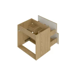 Petits-Meubles Meuble sous-vasque 80cm 2 niches plan de toilette Viggo Bois