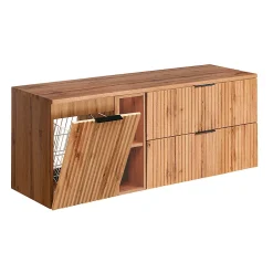 Meuble Sous-Vasque|Petits-Meubles Meuble sous-vasque 140cm 2 niches panier à linge Adriel Bois