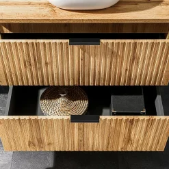 Petits-Meubles Meuble sous-vasque 140cm 2 niches Adriel Bois