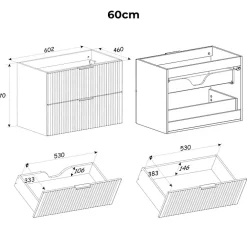 Petits-Meubles Meuble sous-vasque 140cm 2 niches Adriel Bois