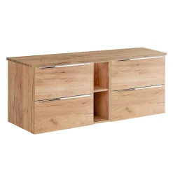 Petits-Meubles Meuble sous-vasque 140cm 2 niches April Bois