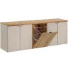 Meuble Sous-Vasque|Petits-Meubles Meuble sous-vasque 160cm 4 portes panier à linge Manoa Cachemire et Bois