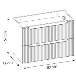Petits-Meubles Meuble sous-vasque 80cm 2 tiroirs Riva Cachemire