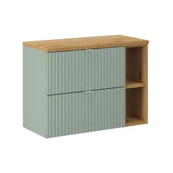 Meuble Sous-Vasque|Petits-Meubles Meuble sous-vasque 80cm 2 tiroirs 2 niches Jade Vert et Bois