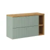 Meuble Sous-Vasque|Petits-Meubles Meuble sous-vasque 100cm 2 tiroirs 2 niches Jade Vert et Bois
