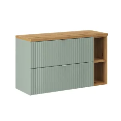 Meuble Sous-Vasque|Petits-Meubles Meuble sous-vasque 100cm 2 tiroirs 2 niches Jade Vert et Bois
