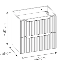 Meuble Sous-Vasque|Petits-Meubles Meuble sous-vasque 140cm 4 tiroirs 2 niches Riva Noir et Bois