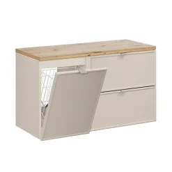 Meuble Sous-Vasque|Petits-Meubles Meuble sous-vasque 100cm panier à linge Alba Cachemire