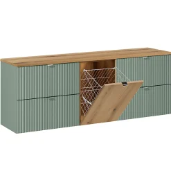 Meuble Sous-Vasque|Petits-Meubles Meuble sous-vasque 160cm panier à linge Jade Vert et Bois