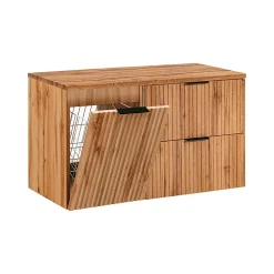 Meuble Sous-Vasque|Petits-Meubles Meuble sous-vasque 100cm panier à linge Adriel Bois