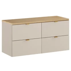 Meuble Sous-Vasque|Petits-Meubles Meuble sous-vasque 120cm plan de toilette Azel Cachemire et Bois