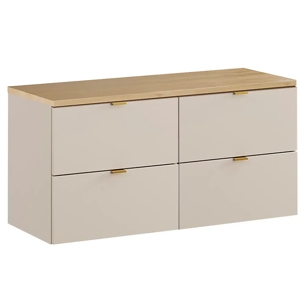 Meuble Sous-Vasque|Petits-Meubles Meuble sous-vasque 120cm plan de toilette Azel Cachemire et Bois