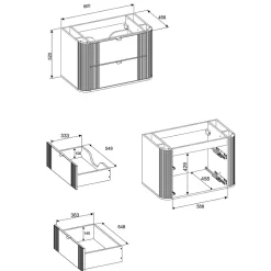 Meuble Sous-Vasque|Petits-Meubles Meuble sous-vasque 80cm plan de toilette Mila Bois