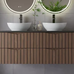 Petits-Meubles Meuble sous-vasque 120cm Siena bois et noir