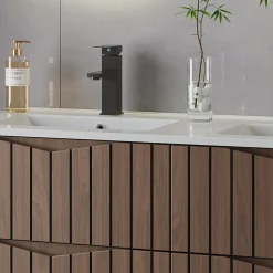 Petits-Meubles Meuble sous-vasque 120cm Siena bois et noir