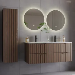 Petits-Meubles Meuble sous-vasque 120cm Siena bois et noir