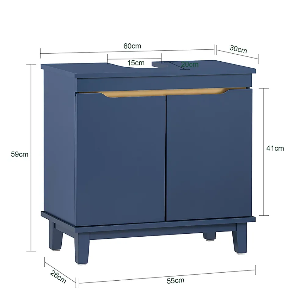 Sobuy Meuble sous-Vasque de Salle de Bainà 2 Portes, Placard de Rangement, BZR113-B,