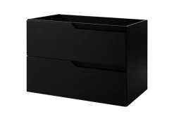 3xE Living Meuble sous-vasque mural pour salle de bain, noir, 80 x 57 x 46 cm, sans plateau