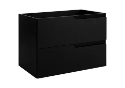 3xE Living Meuble sous-vasque mural pour salle de bain, noir, 80 x 57 x 46 cm, sans plateau