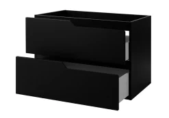 3xE Living Meuble sous-vasque mural pour salle de bain, noir, 80 x 57 x 46 cm, sans plateau