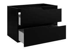 3xE Living Meuble sous-vasque mural pour salle de bain, noir, 80 x 57 x 46 cm, sans plateau