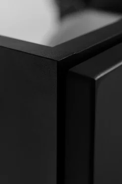 3xE Living Meuble sous-vasque mural pour salle de bain, noir, 80 x 57 x 46 cm, sans plateau