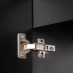 [En.Casa] Meuble sous-vasque NEWPORT avec lavabo 80 x 71 x 40 cm noir / effet chêne en.casa
