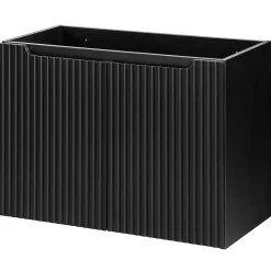Meuble Sous Lavabo|[En.Casa] Meuble sous-vasque NEWPORT avec lavabo 80 x 57 x 39 cm noir rainuré en.casa