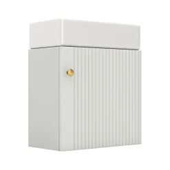 Meuble Vasque|Okwish Meuble Sous-Vasque Suspendu avec Vasque - Meuble Salle de Bain Compact, MDF, 46x26x56 cm - Blanc