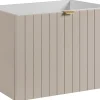 Furnidea Meuble sous-vasque suspendu HARMO 60 cm Façade rainuré cachemire semi-mat