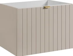 Furnidea Meuble sous-vasque suspendu HARMO 60 cm Façade rainuré cachemire semi-mat