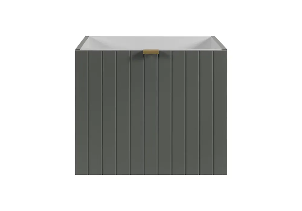 Meuble Sous Lavabo|Furnidea Meuble sous-vasque suspendu HARMO 50 cm Façade rainuré vert semi-mat