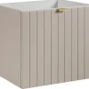 Meuble Sous Lavabo|Furnidea Meuble sous-vasque suspendu HARMO 50 cm Façade rainuré cachemire semi-mat