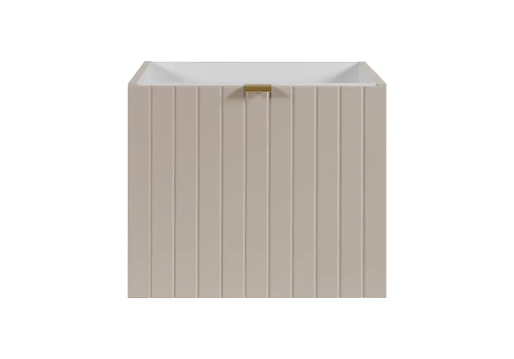 Meuble Sous Lavabo|Furnidea Meuble sous-vasque suspendu HARMO 50 cm Façade rainuré cachemire semi-mat