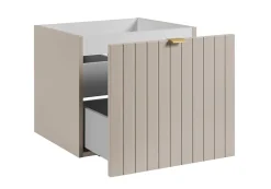 Meuble Sous Lavabo|Furnidea Meuble sous-vasque suspendu HARMO 50 cm Façade rainuré cachemire semi-mat