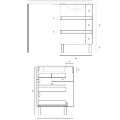 Meuble Vasque|Cuisibane Meuble spécial lave-linge KORA avec plan vasque déportée 124 cm x 65 cm- Bois- Vasque à droite