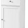 Giantex Meuble sur Pieds de Salle de Bain avec Étagères Réglables Tiroir et 1 Porte Armoire de Rangement pour Salle de Bain Blanc