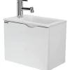 Sanindusa Meuble suspendu pour lave-mains 1 porte Alicante 60x25 hauteur 45cm blanc (lave-mains et mitigeur non inclus)