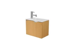 Sanindusa Meuble suspendu pour lave-mains 1 porte Alicante 40x25 hauteur 33cm couleur hêtre (lave-mains et mitigeur non inclus)