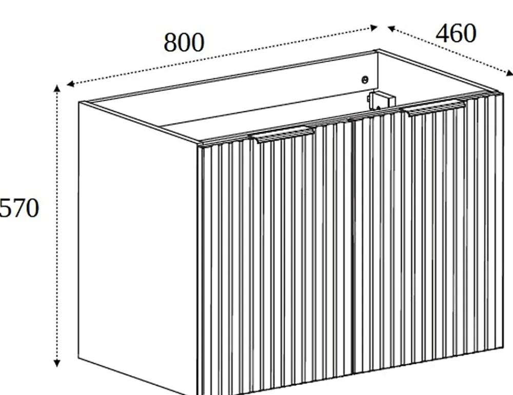 Meuble Sous Lavabo|Furnidea Meuble suspendu sous lavabo avec 2 portes FLOW NOIR 80 cm