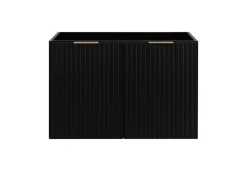 Meuble Sous Lavabo|Furnidea Meuble suspendu sous lavabo avec 2 portes FLOW NOIR 80 cm