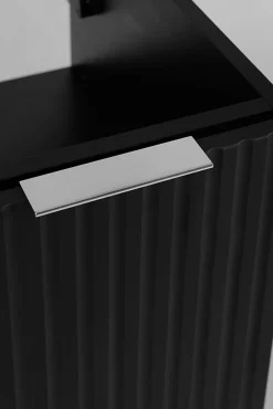Meuble Sous Lavabo|Furnidea Meuble suspendu sous lavabo avec 2 portes FLOW NOIR 80 cm